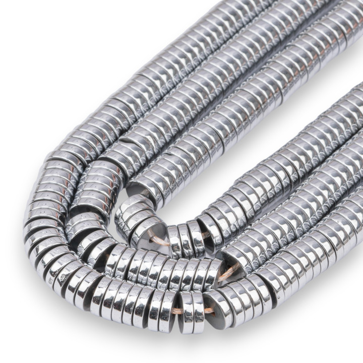 Arandelas Hematites Discos Lisos 10x2mm Plata