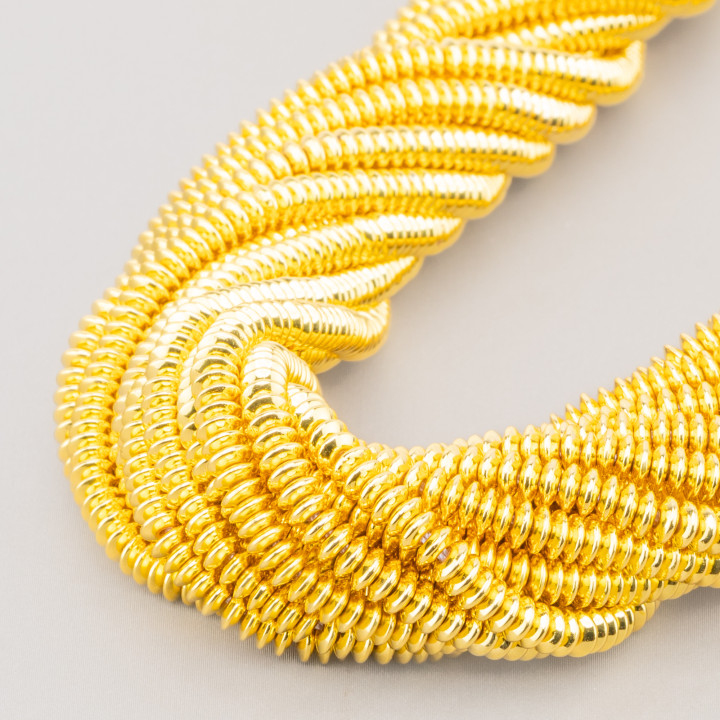 Ematite Rondelle Disco Liscio 6x1,5mm Oro 18k