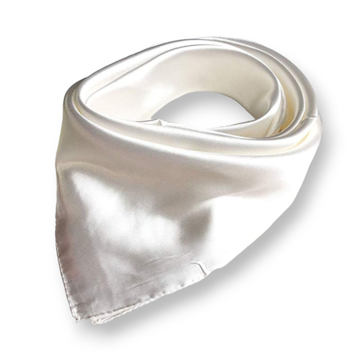 Foulard 90x90cm Unicolore 1pc Blanc