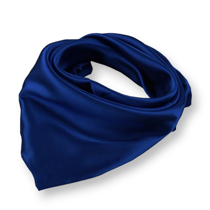 Foulard 90x90cm Unicolore 1pc Bleu Foncé