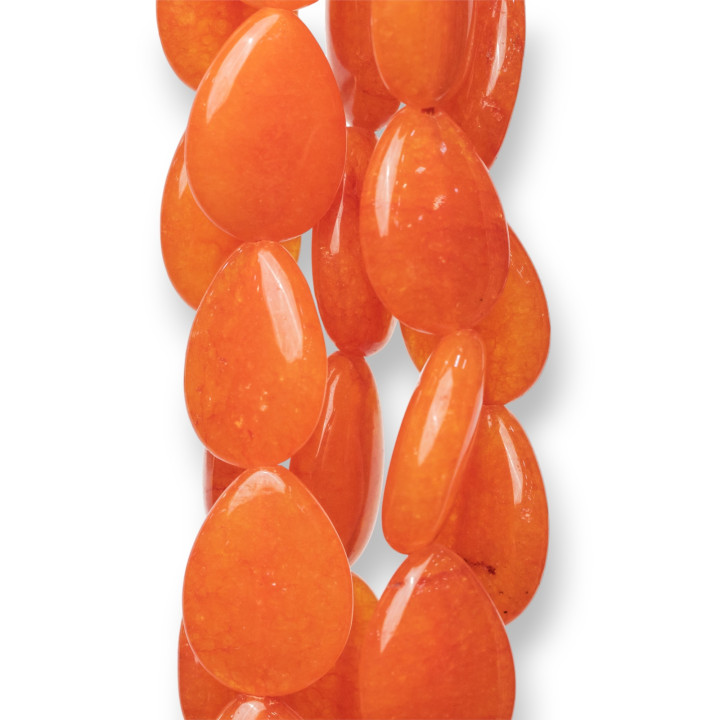 Plato Jade Naranja Gotas 13x18mm