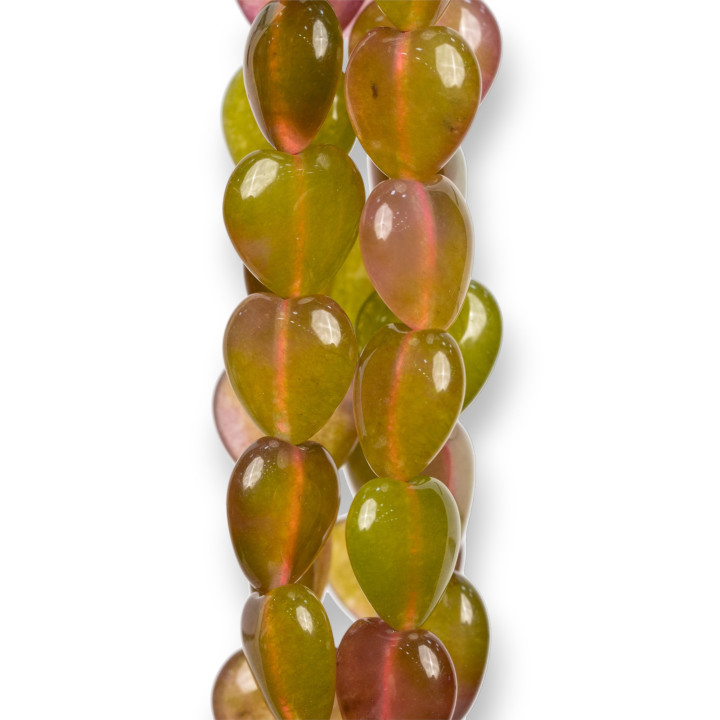 Floral Jade Herz glatte Platte 15mm