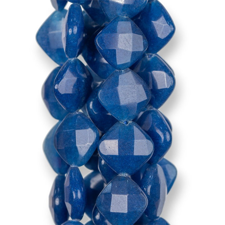 Jadeblauer Lapis, flache Raute, facettiert, 18 mm, klar