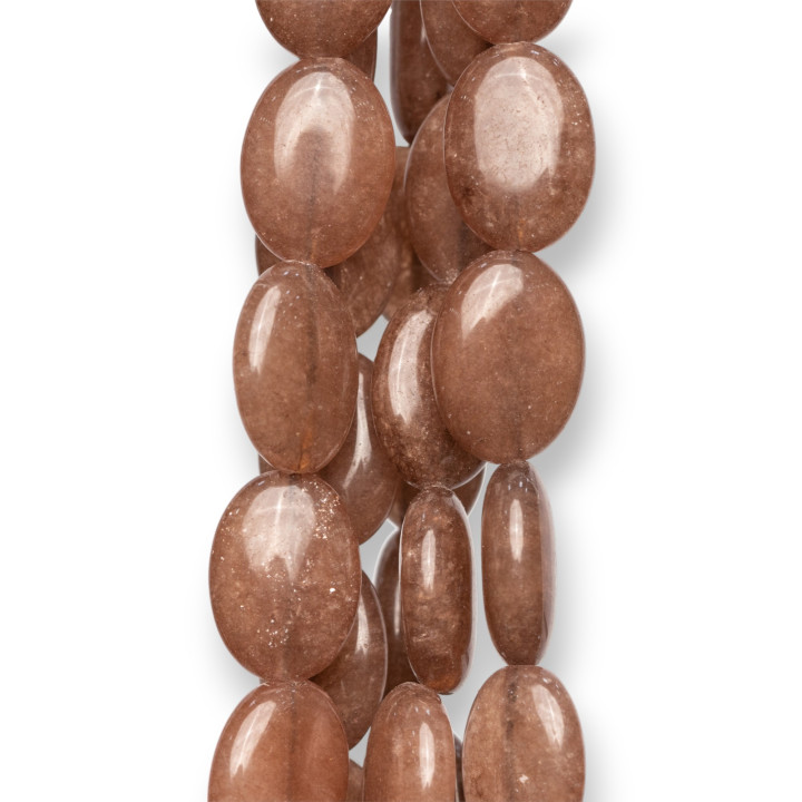 Jade Brown Oval Flat Smooth Coin 13x18mm