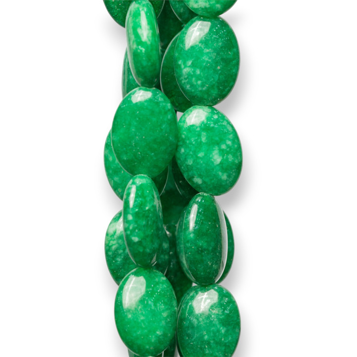 Emerald Green Jade Oval Flat Λείο 13x18mm