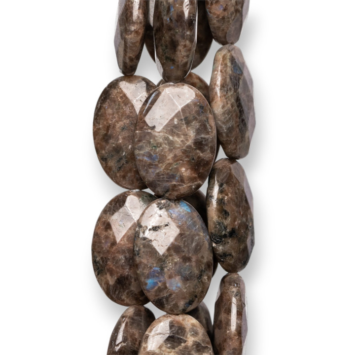 Labradorita Marrón Oval Facetado Plano 15x20mm