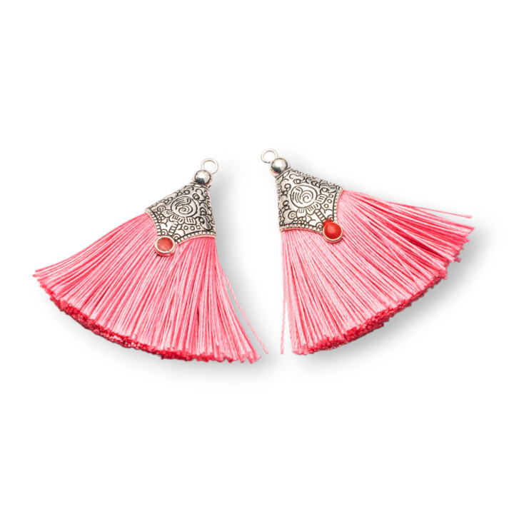 Tassels With Fan Ring 45mm 20pcs Fuchsia