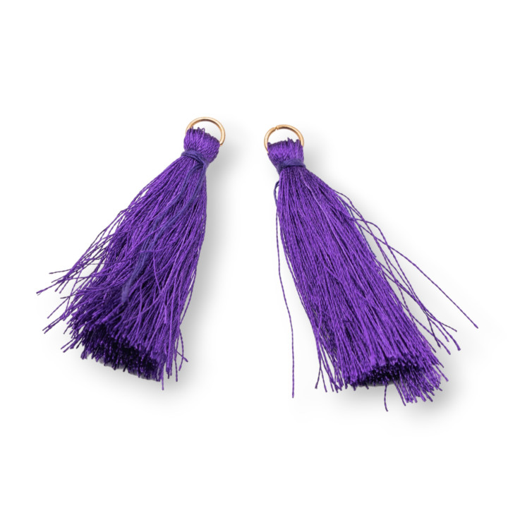 Pompons Avec Anneau En Laiton 4cm 25pcs Violet