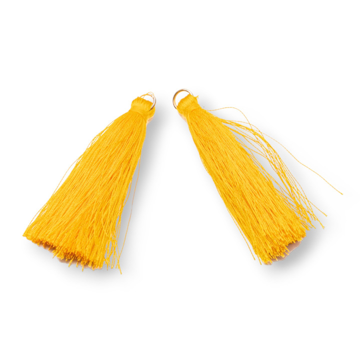 Tassels with Brass Ring 6cm 15pcs Orange