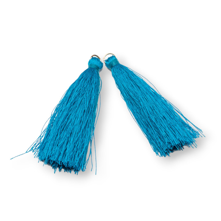 Tassels With Brass Ring 6cm 15pcs Teal