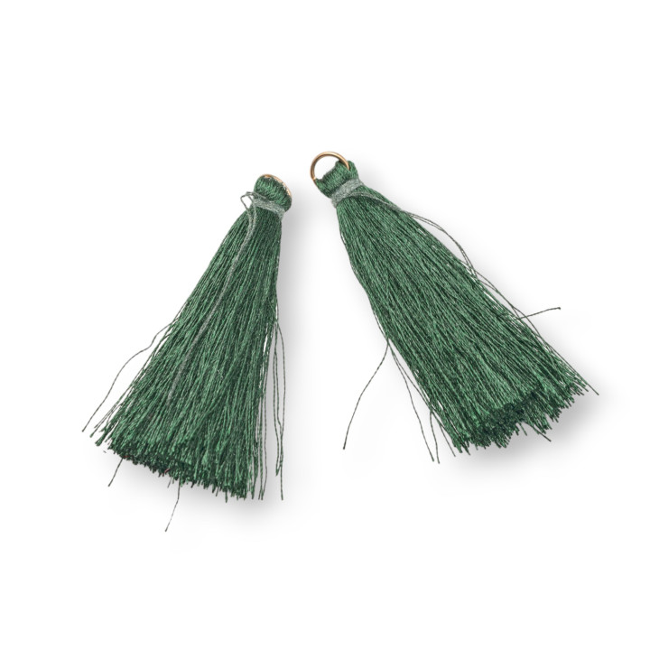 Tassels with Brass Ring 6cm 15pcs Green