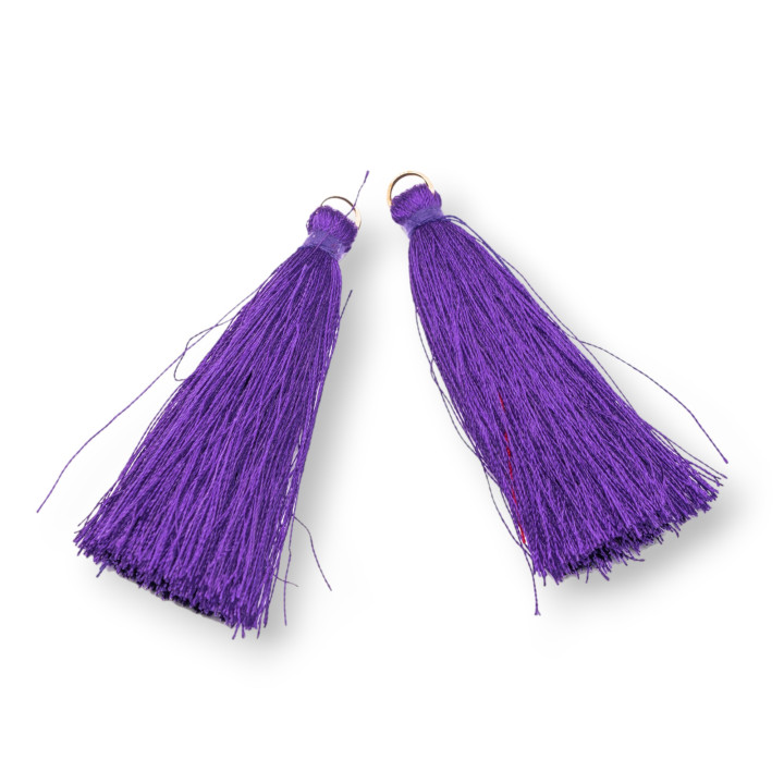 Tassels With Brass Ring 6cm 15pcs Purple