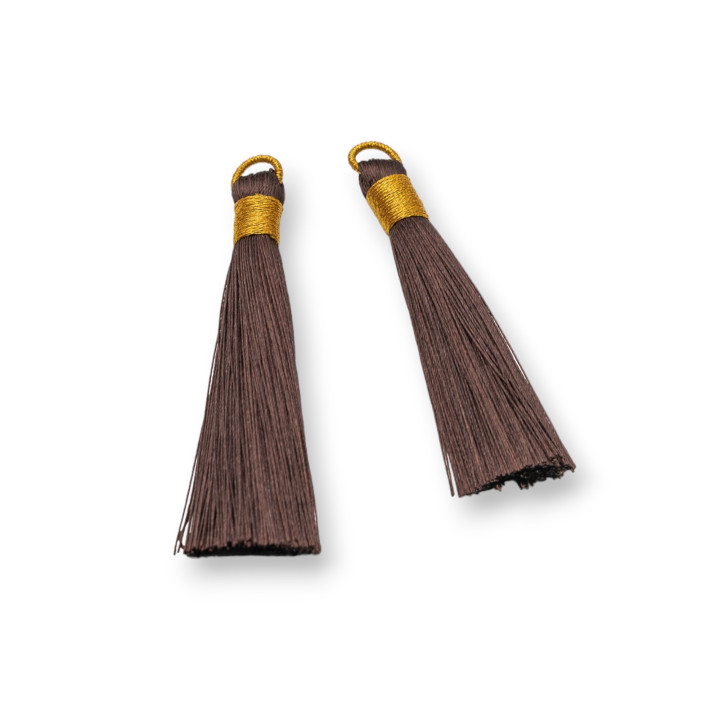 Nappine Con Anellino Ricamato Dorato 10x80mm 20pz Marrone