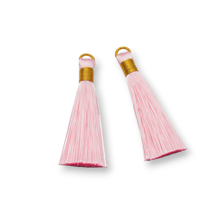 Nappine Con Anellino Ricamato Dorato 10x80mm 20pz Rosa