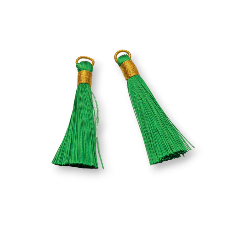 Pompons Avec Anneau Brodé Doré 10x80mm 20pcs Vert Clair