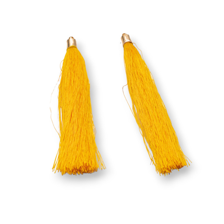 Quasten mit Messingbecher 10cm 10St Golden Orange