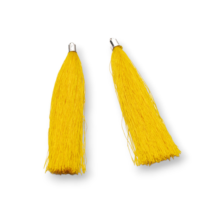 Pompons Avec Coupelle Laiton 10cm 10pcs Orange Rhodié