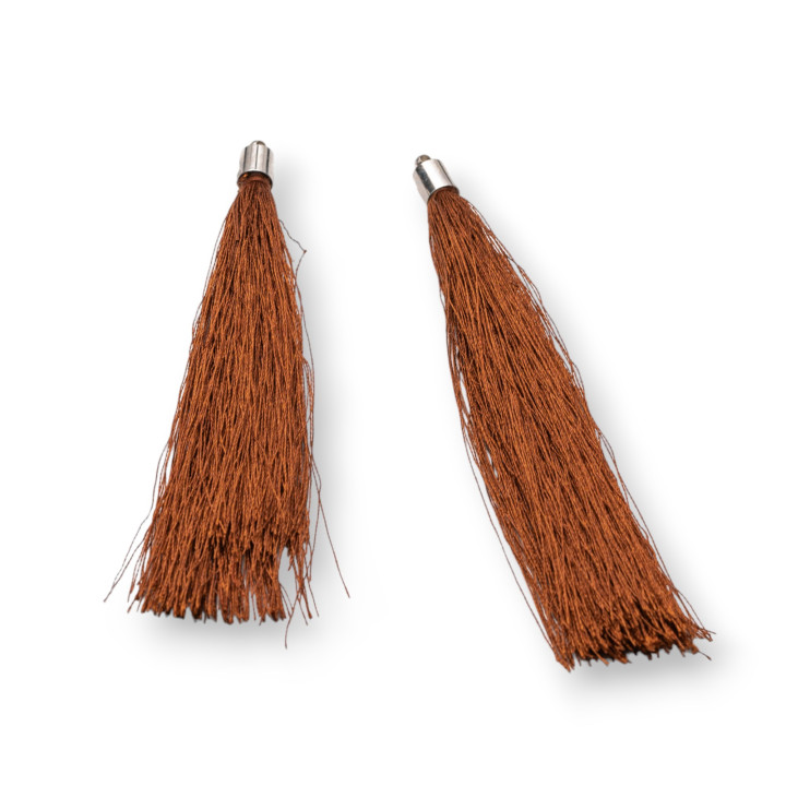 Pompons Avec Coupelle Laiton 10cm 10pcs Marron Rhodié
