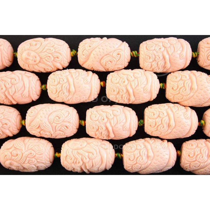 Resin Barrel 15x25mm 12pcs Light Pink