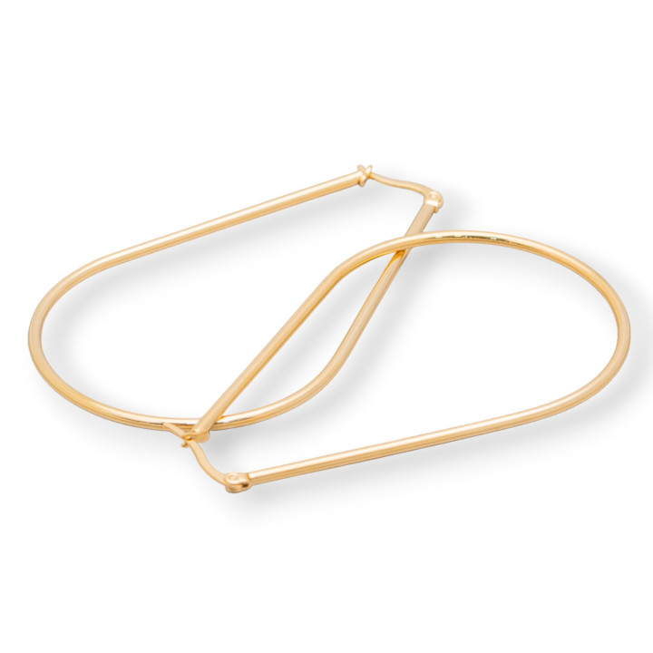 Σκουλαρίκια Smooth Teardrop Steel 55mm 5 Pairs Gold