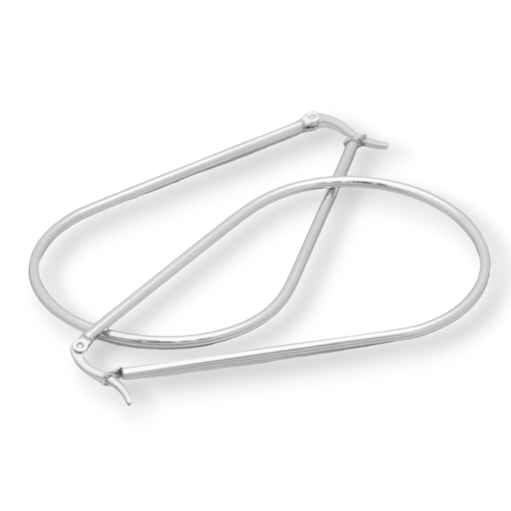 Boucles d'Oreilles Pendantes Acier Lisse 90mm 4 Paires