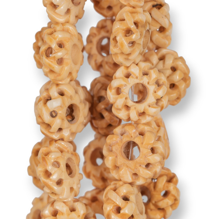 Osso Inciso Tondo Piatto Forato 18mm 18pz