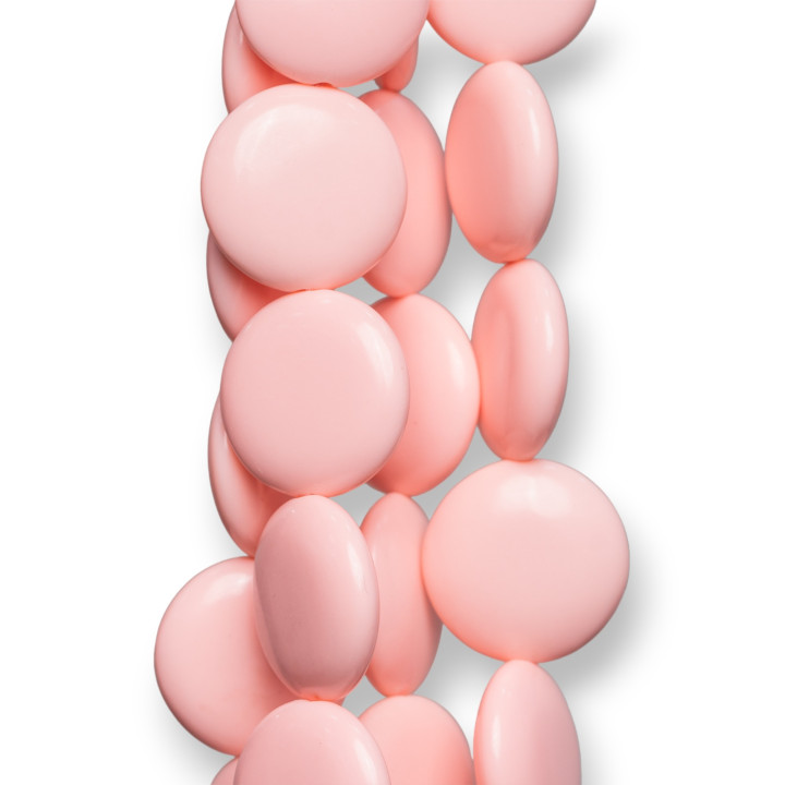 Pièce Ronde Lisse en Pâte de Corail Rose Clair 16mm