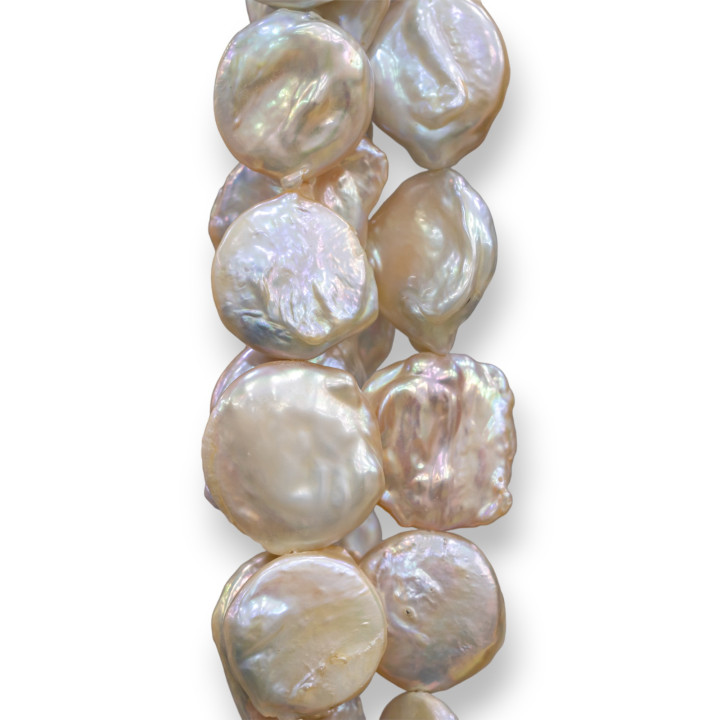 Perles de rivière baroques plates (YJG) Rose 70-80gr