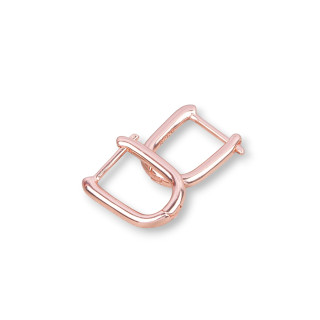 Base Per Orecchini Di Argento 925 Perno Chiuso Liscio 12x14mm 3 Paia Oro Rosa
