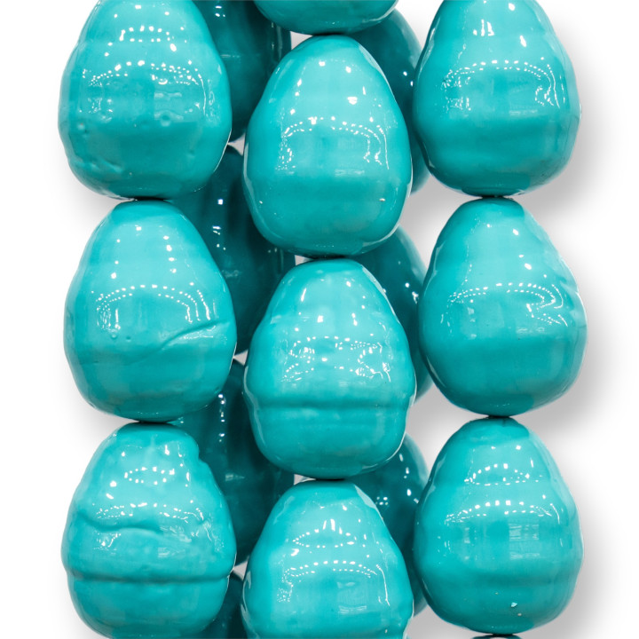 Perles de Majorque Turquoise Baroque Irrégulière 18x24mm