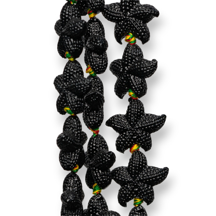 Starfish Wire Resin Beads 23mm 14pcs Black