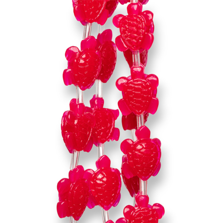 Cuentas De Resina De Alambre De Tortuga 12x14mm 22pcs Fucsia
