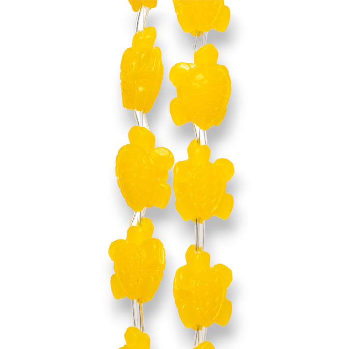 Turtle Wire Perles Résine 12x14mm 22pcs Jaune