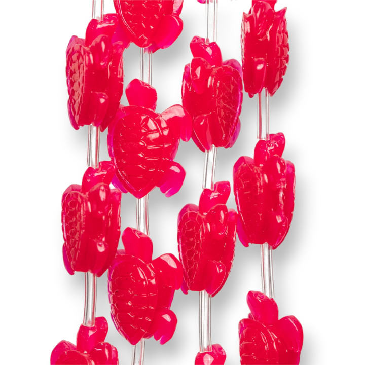 Turtle Strand Resin Beads 16x18mm 16pcs Fuchsia