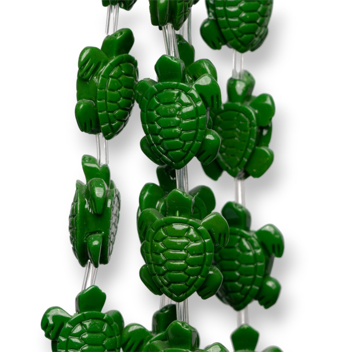 Cuentas De Resina De Alambre De Tortuga 16x18mm 16pz Verde