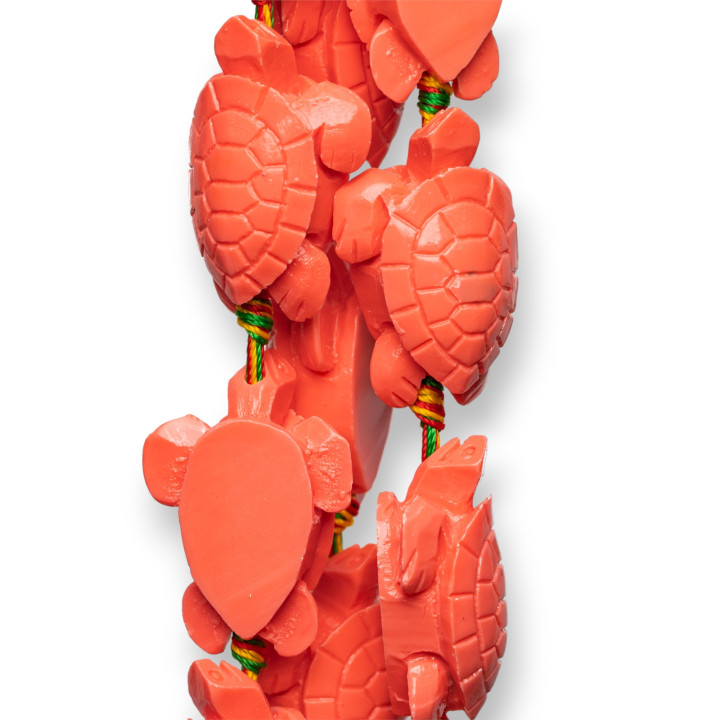 Turtle Wire Perles Résine 24x36x14mm 11pcs Rose