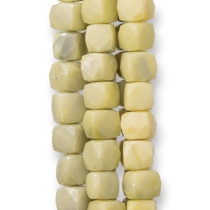 MachineCut Indian Stones 14–15 cm facettierter Drahtwürfel 8–10 mm Durchmesser kanadische Jade