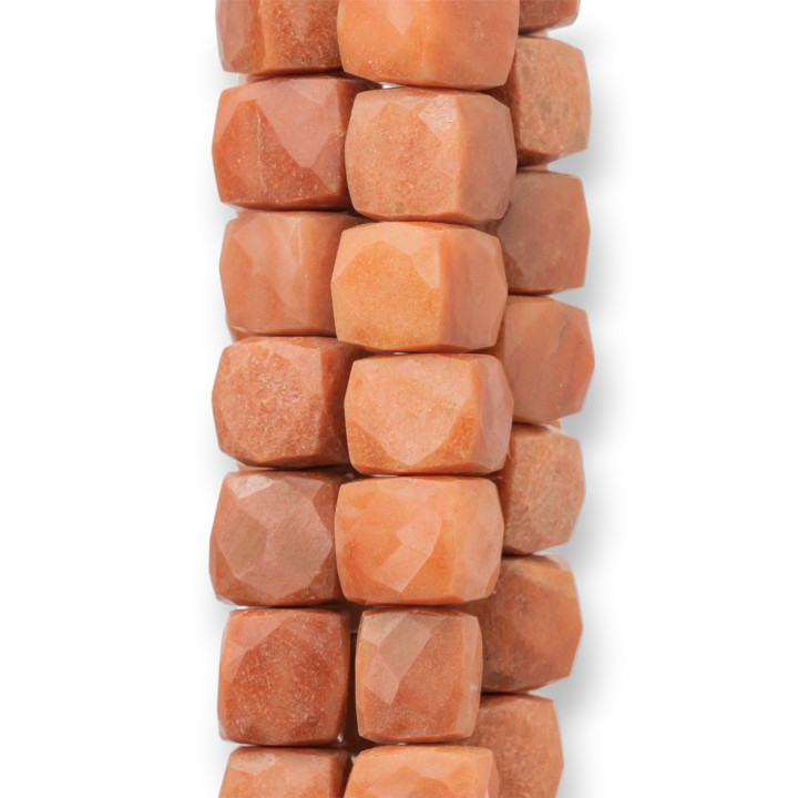 MachineCut Indian Stones Faceted Cube Wire 14-15cm Diámetro 8-10mm Oro Arena