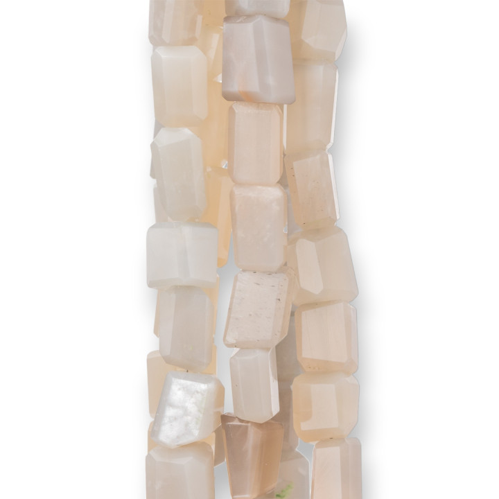 Indian Stones MachineCut Faceted Inregular Stone 14-15cm Μέγεθος σύρματος 8-10x13mm Γκρι Φεγγαρόπετρα