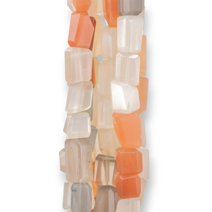 Piedras indias cortadas a máquina Piedra irregular facetada 14-15 cm Tamaño del cable 8-10x13 mm Piedra lunar multicolor