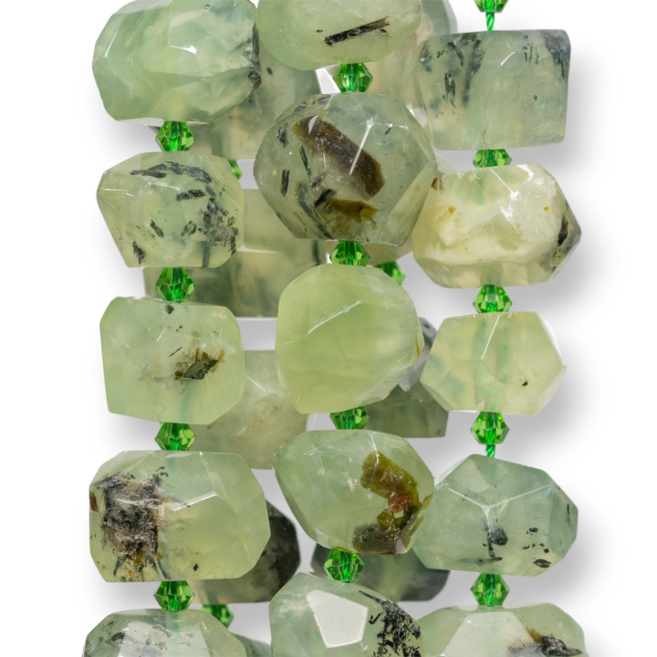 Pépites de Pierre Irrégulières à Facettes Prenite 18-20x12-15mm