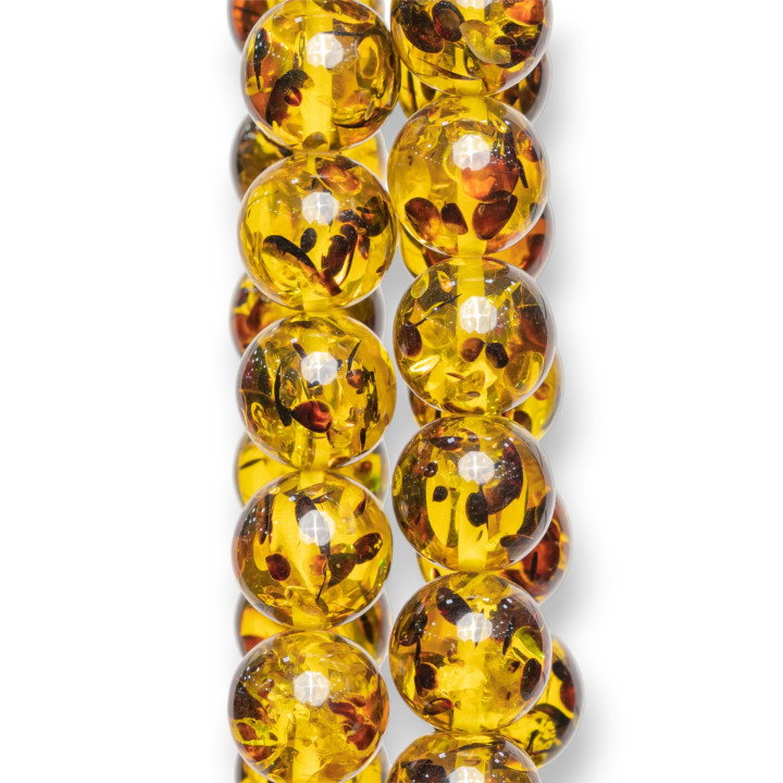Resin Imitation of Amber Smooth Στρογγυλό 14mm