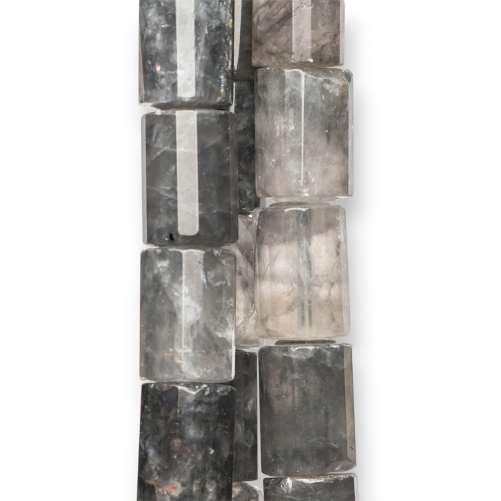 Quartz Gris Cylindre Facette 13x18mm