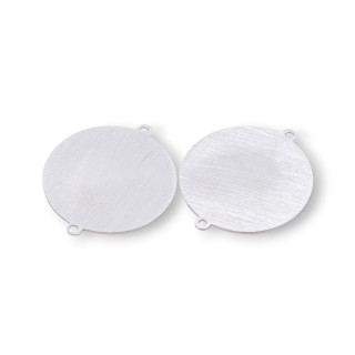 Composant de Connecteur en Argent 925 Plaque Brossée Cercle 18mm 4pcs Plaqué Rhodium