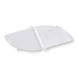 Componente del conector del ventilador de placa cepillada de plata 925 25x20 mm 4 piezas chapadas en rodio