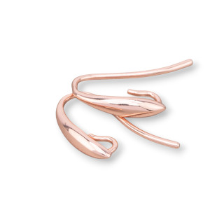 Base For Earrings Of 925 Silver Teardrop Hook 4.5x16mm 4 Pairs Rose Gold