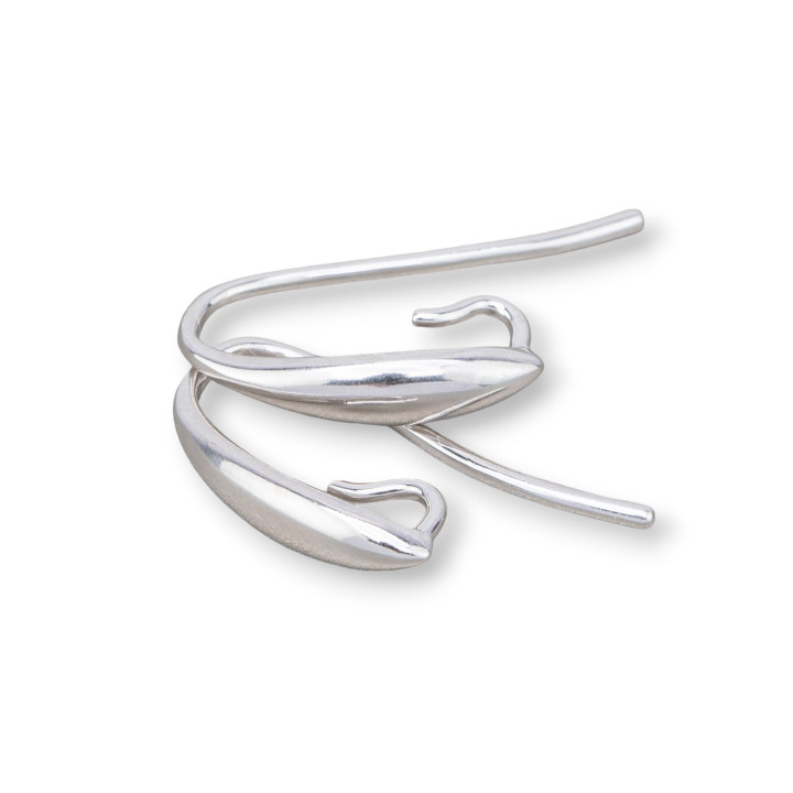 Basis für Ohrringe aus 925er Silber, Tropfenhaken, 4,5 x 16 mm, 4 Paar, rhodiniert