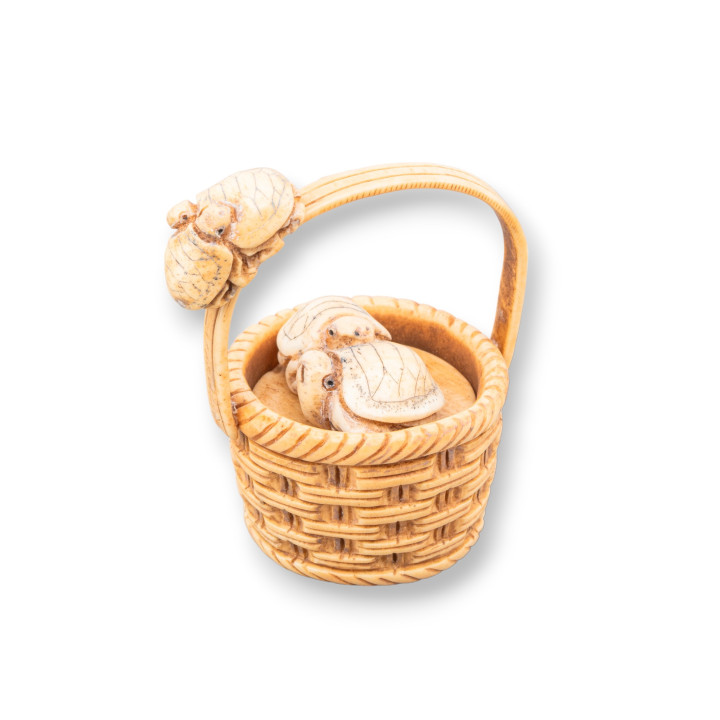 Oggettistica Netsuke di Osso Inciso a Mano 1pz