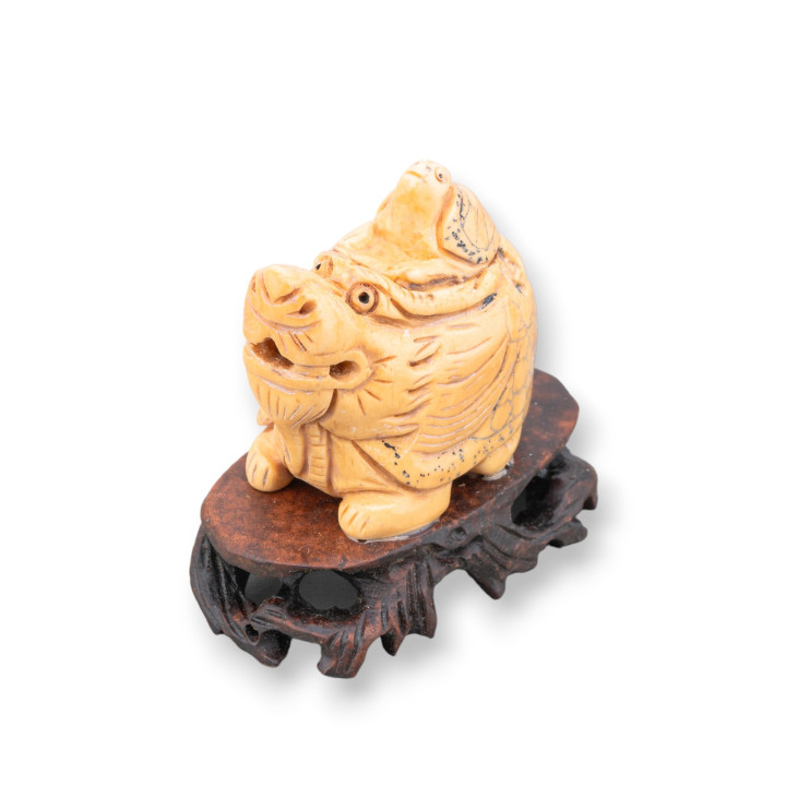 Oggettistica Netsuke di Osso Inciso a Mano 1pz