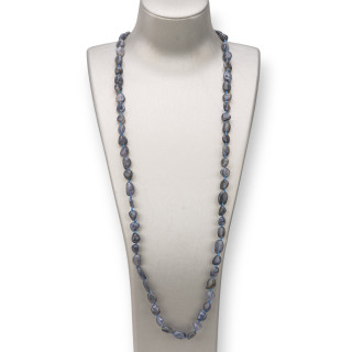 Collana Charlestone di Pietre Dure Sasso Burattato 8x10mm - Eleganza 